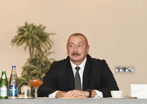 President Ilham Aliyev meets with representatives of leading business communities of Bulgaria in Sofia