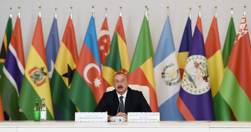Начала работу Бакинская конференция Парламентской сети Движения неприсоединения, в конференции принял участие Ильхам Алиев