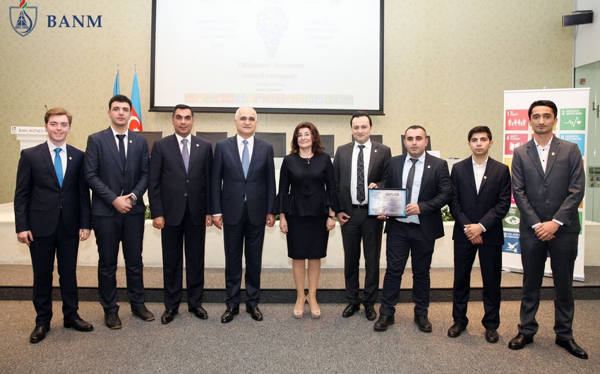 Students of Baku Higher Oil School winning Second National Innovation Contest receive awards