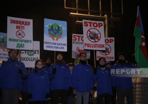 Экоактивисты продолжают акцию на дороге Ханкенди-Лачын и в вечерние часы