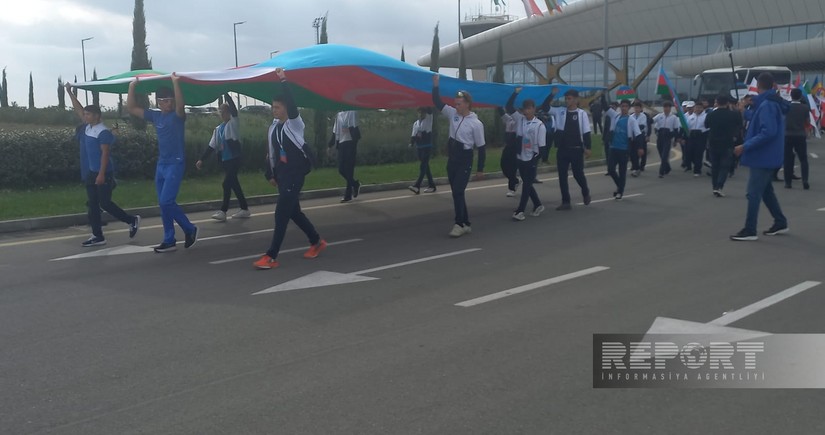 В Физули прошел парад команд, участвующих в турнире Мингячевирская регата-2024