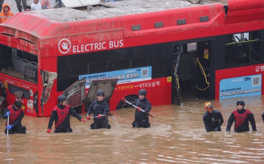 Cənubi Koreyada intensiv yağışlar 39 nəfərin həyatına son qoyub