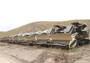 Ten Azerbaijani-made Revival P demining vehicles involved in ANAMA operations