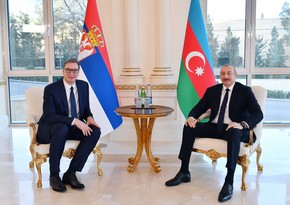 Ilham Aliyev holds one-on-one meeting with President of Serbia