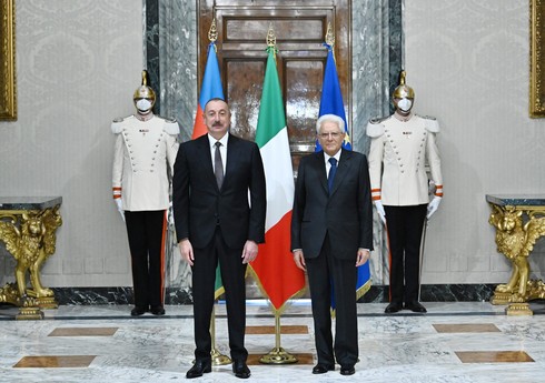 Президент Ильхам Алиев встретился с президентом Италии Серджио Маттареллой