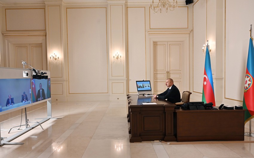 Президент Азербайджана принял главу Maire Teknimont Group в видеоформате