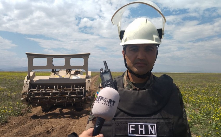 FHN-in əməkdaşı: Minatəmizləyən robotlar bir saata 1500 kv. metr ərazini təmizləyir