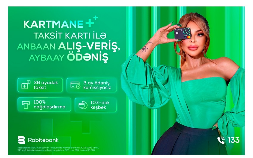 Rabitəbankdan yenilik, taksit funksiyalı Kartmane kartı