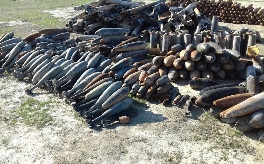 В Хызы обнаружено 176 единиц невзорвавшихся боеприпасов