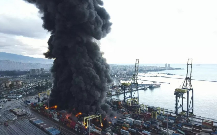 Пожар в порту Искендерун потушили