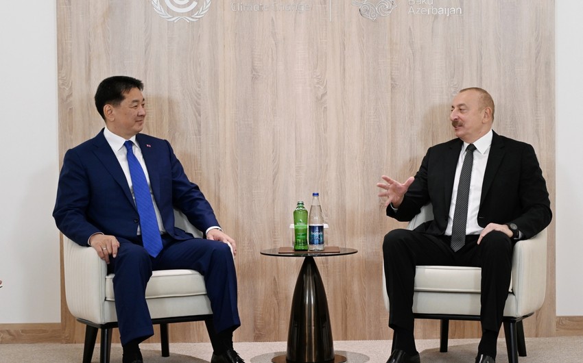 President Ilham Aliyev meets with President of Mongolia