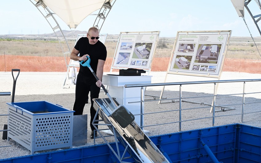 President Ilham Aliyev laid foundation stone for brooding egg production factory in Soltanli Village, Jabrayil District