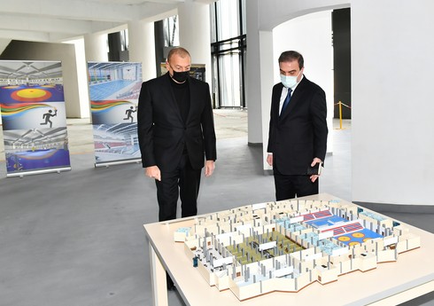 Ильхам Алиев ознакомился с ходом строительных работ в Гянджинском дворце спорта
