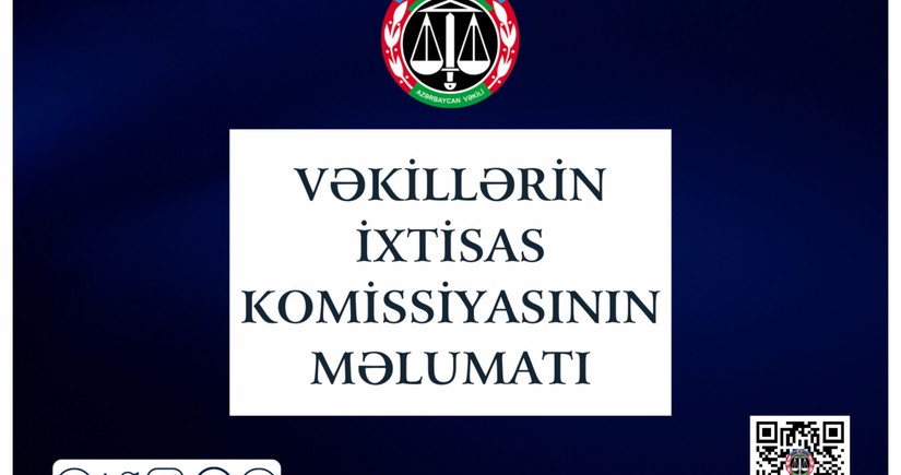 Vəkilliyə qəbulla bağlı ixtisas imtahanının test mərhələsində iştirak üçün müraciətlər elektron formada həyata keçiriləcək