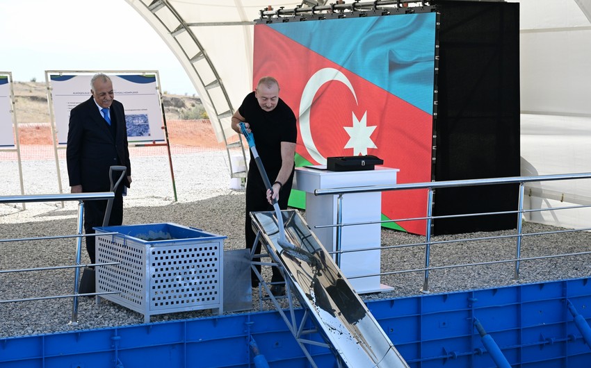 President Ilham Aliyev lays foundation stone for non-alcoholic beverage production complex in Jabrayil