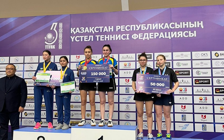 Azərbaycanın stolüstü tennisçiləri Qazaxıstanda qızıl medal qazanıblar