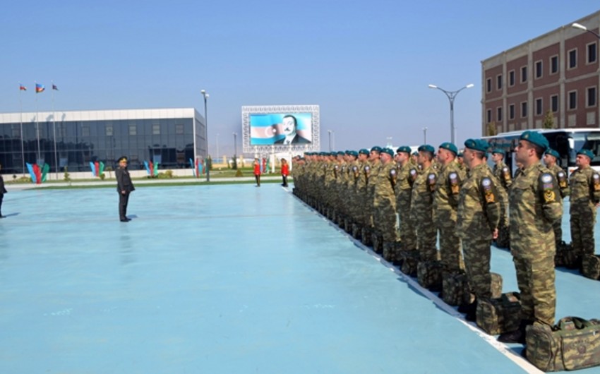 A group of Azerbaijani peacekeepers sent to Afghanistan