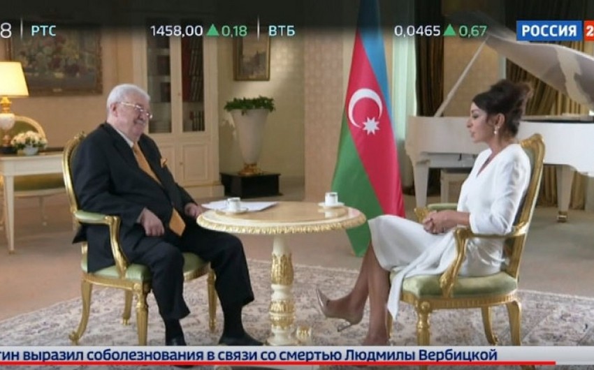 “Rossiya 24” telekanalı Azərbaycanın Birinci vitse-prezidenti Mehriban Əliyevanın müsahibəsini yayımlayıb