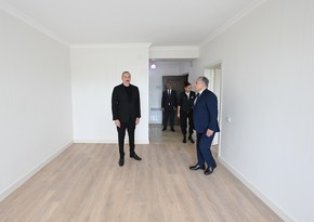 President Ilham Aliyev, First Lady Mehriban Aliyeva view conditions of 15 multi-apartment buildings in Khojaly following repair and reconstruction