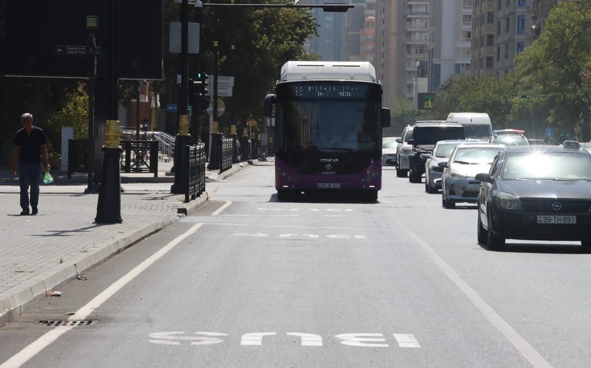 Bakının 29 küçə və prospektində xüsusi hərəkət zolağı təşkil edilib