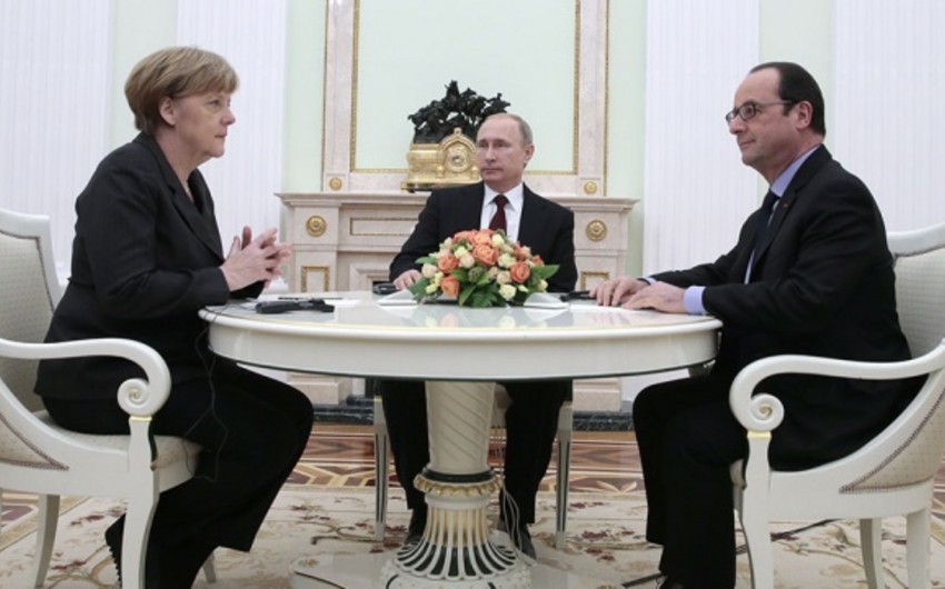Путин, Меркель и Олланд обсудили допмеры по деэскалации напряженности в Донбассе