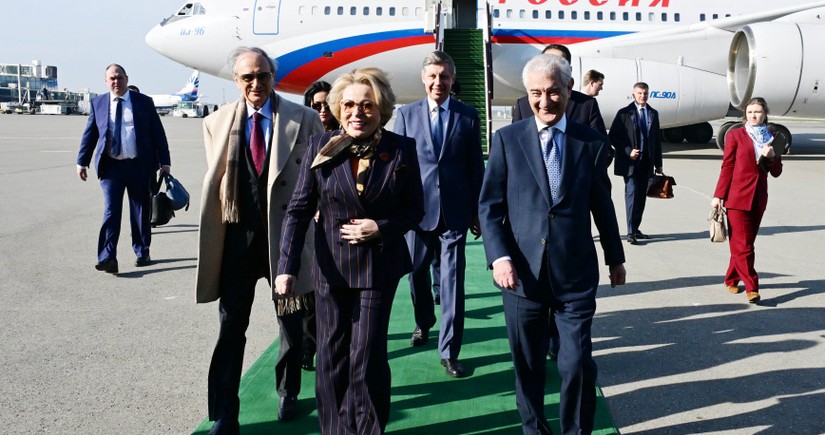 Chairperson of Russia's Federation Council arrives in Azerbaijan