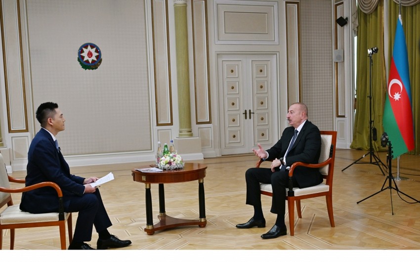 President of Azerbaijan Ilham Aliyev interviewed by China Media Group media corporation