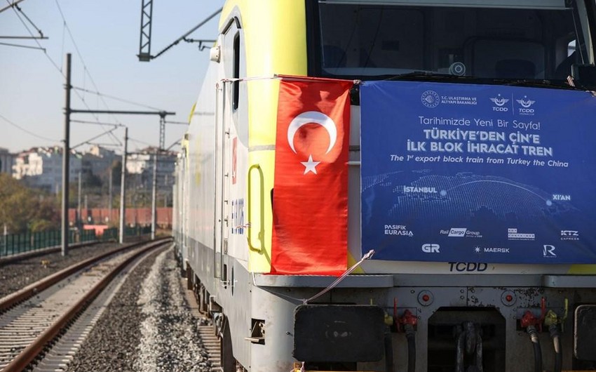 Второй экспортный поезд Турции прибыл в Китай через территорию Азербайджана
