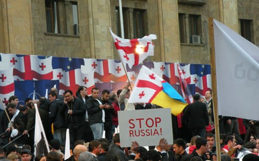 Tiflisdə Stop Russia! şüarı altında aksiya keçirilib