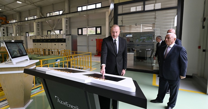Президент Ильхам Алиев принял участие в открытии малых гидроэлектростанций в Лачыне