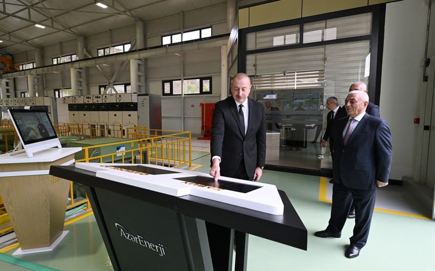 Президент Ильхам Алиев принял участие в открытии малых гидроэлектростанций в Лачыне
