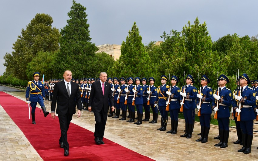 В Нахчыване состоялась церемония официальной встречи президента Турции
