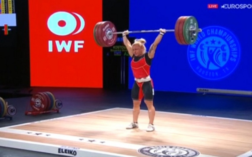 Azerbaijan's Kostova wins weightlifting gold with world records