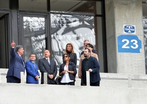 Azerbaijani President reviews progress of construction at Baku Olympic Stadium