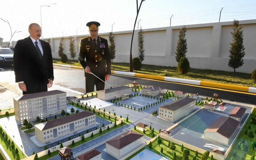 Президент Ильхам Алиев принял участие в открытии Н-ской воинской части
