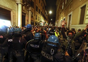 Антиправительственная акция в Риме переросла в стычки с полицией