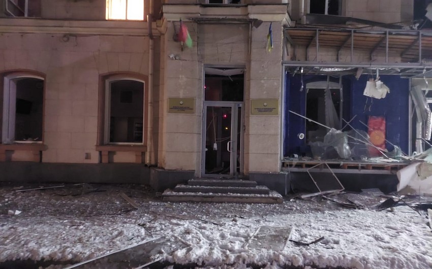 Azerbaijan's Honorary Consulate in Kharkiv subjected to airstrikes, destruction reported