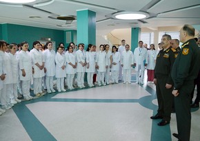 Azerbaijani Defense Minister visits military hospital on occasion of Novruz
