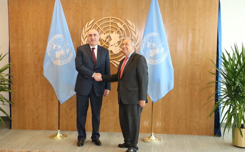 Elmar Mammadyarov discusses Nagorno-Karabakh conflict with UN Secretary General