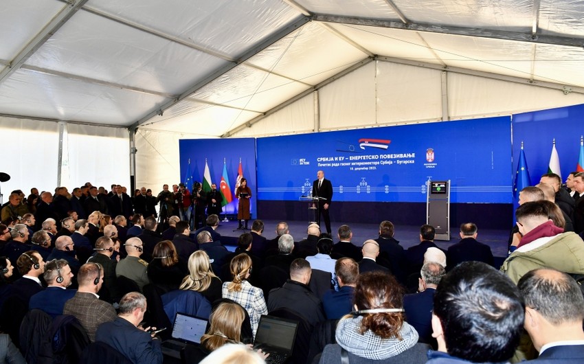 Prezident İlham Əliyev Serbiya-Bolqarıstan interkonnektorunun açılışında iştirak edib