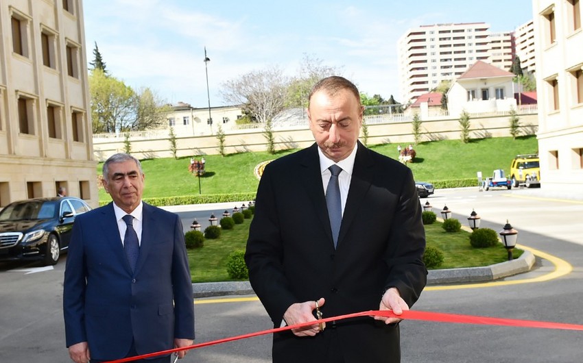 President Ilham Aliyev attended opening of new administrative building of Azeravtoyol OJSC