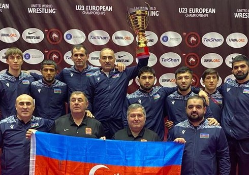 Сборная Азербайджана по вольной борьбе заняла первое место на чемпионате Европы