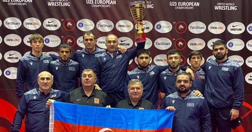 Azərbaycanın sərbəst güləş millisi Avropa çempionatında birinci yeri tutub