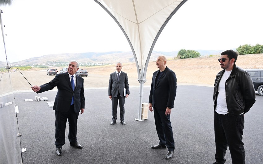 President Ilham Aliyev inspects progress on Aghdam-Asgaran-Khojaly-Khankandi highway