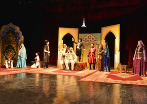 BHOS students on stage of Azerbaijan State Academic Drama Theatre