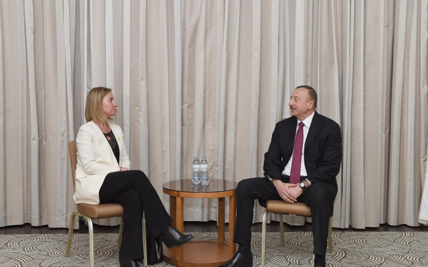 ​Ильхам Алиев встретился с Могерини накануне заседания по Карабаху