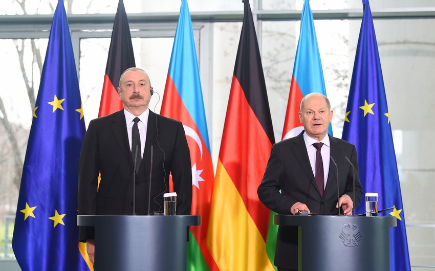 President of Azerbaijan, Chancellor of Germany hold joint press conference