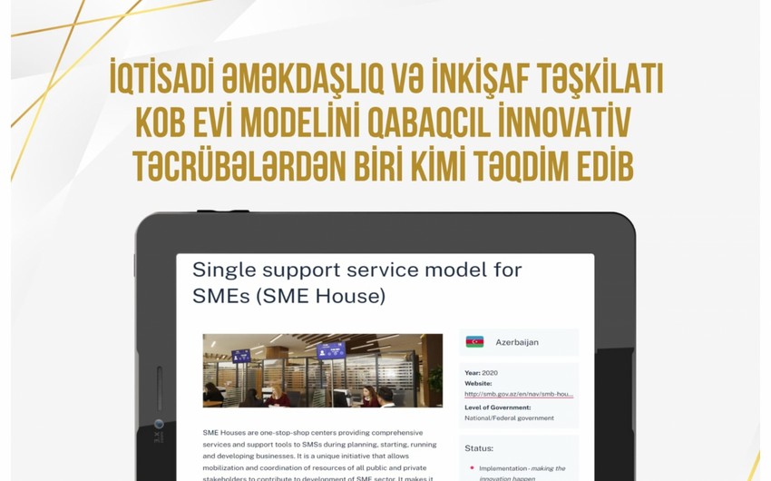 Azərbaycandakı KOB evləri qabaqcıl innovativ təcrübə kimi qiymətləndirilib 