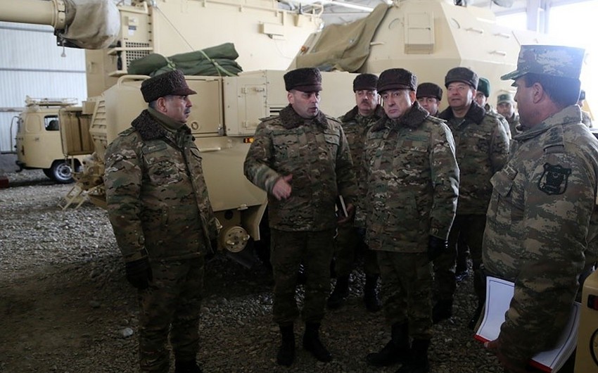 Zakir Hasanov, Maharram Aliyev visiting military units on frontline