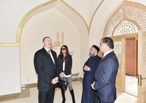 President of Azerbaijan reviews  construction-restoration works in “Imamzadeh” religious complex in Ganja